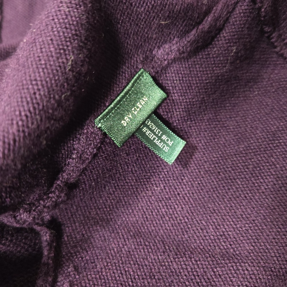 Lauren Ralph Lauren Dress Shaw Sweater Womens M Solid Purple Long Sleeve Crop - Picture 4 of 6